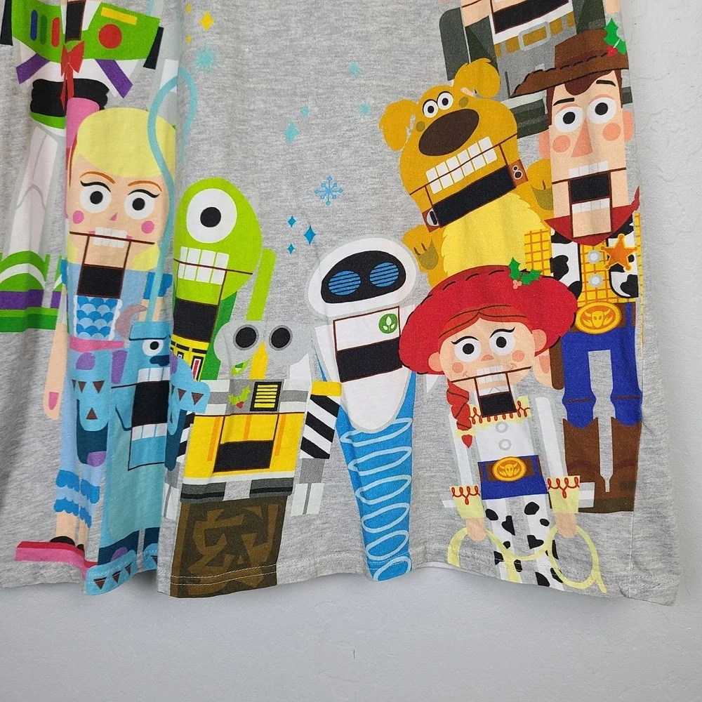 Disney Parks Girls Toy Story‎ Nightshirt Gray Colorful Print Youth L Pajamas
